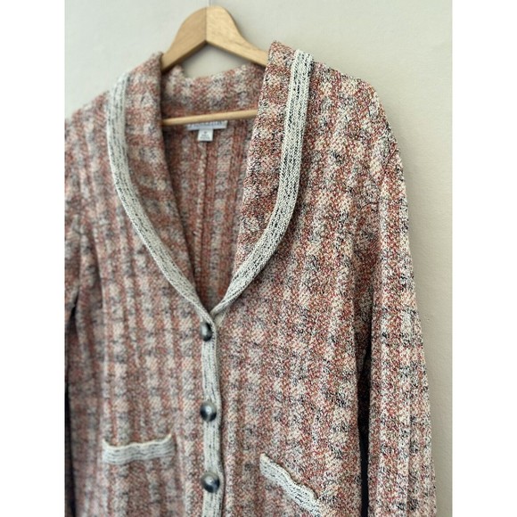 Pendleton Womens Knit Blazer Button Up Size Medium Collared VTG Cotton Silk - Picture 2 of 8